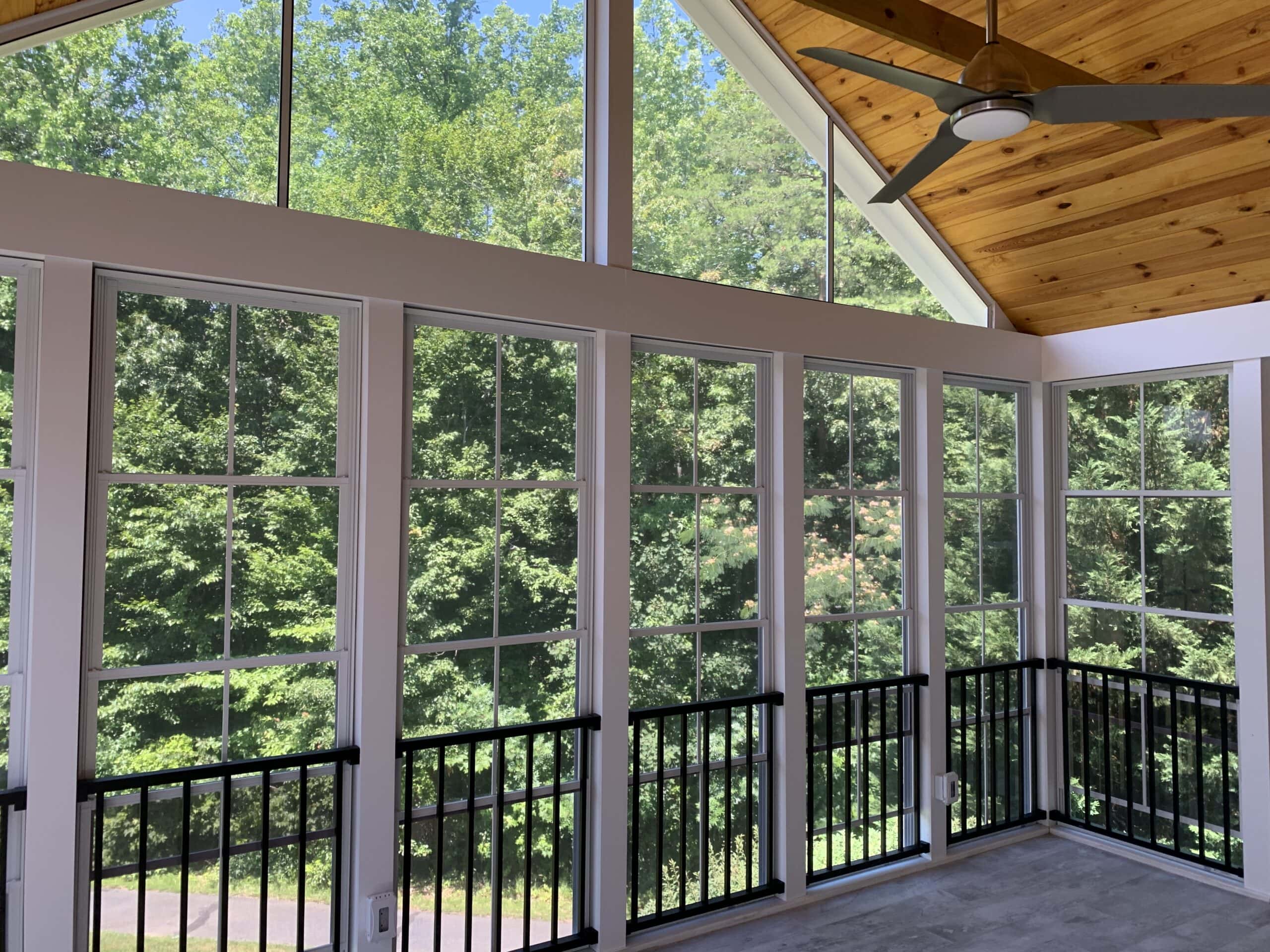 Inside the three-season porch