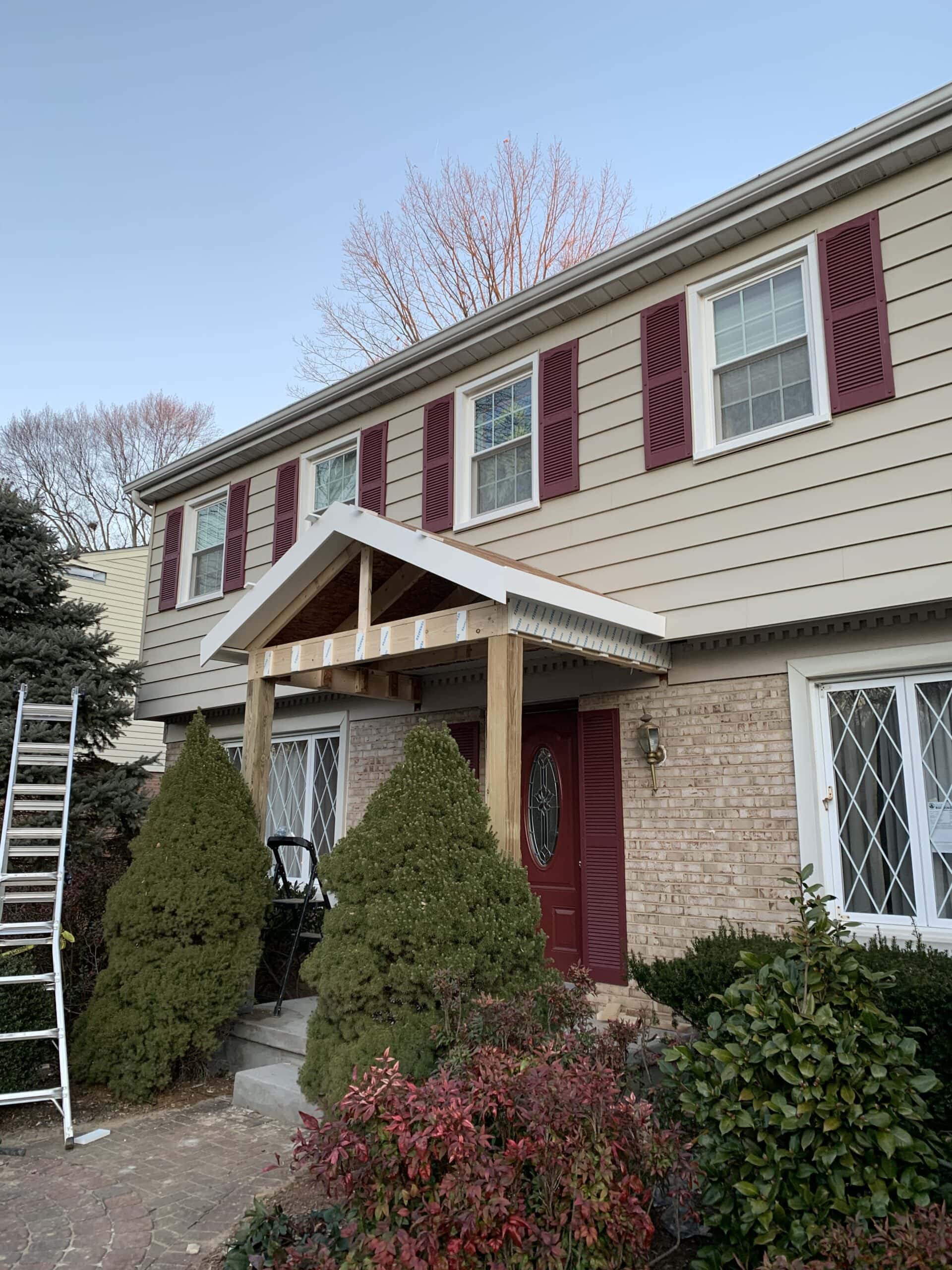 Front porch structure under construction